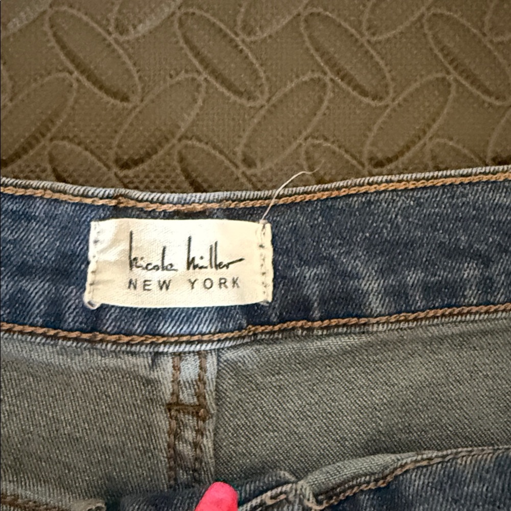 Nicole Miller Distressed Blue Denim Jeans - Picture 2 of 5